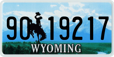 WY license plate 9019217