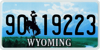 WY license plate 9019223