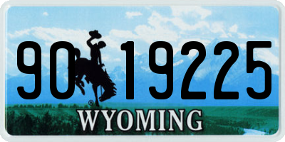 WY license plate 9019225