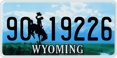 WY license plate 9019226