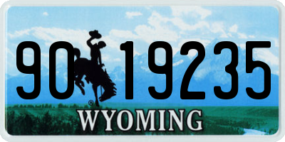 WY license plate 9019235