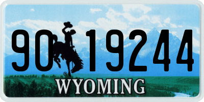 WY license plate 9019244
