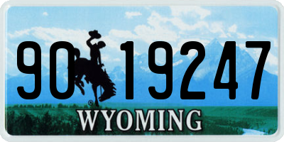 WY license plate 9019247