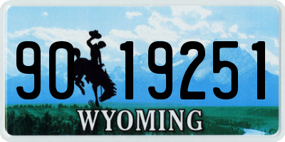 WY license plate 9019251