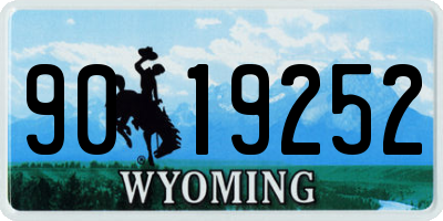 WY license plate 9019252