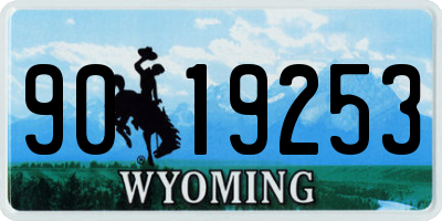 WY license plate 9019253