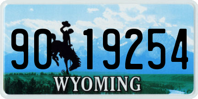 WY license plate 9019254