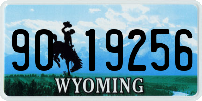 WY license plate 9019256