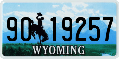 WY license plate 9019257