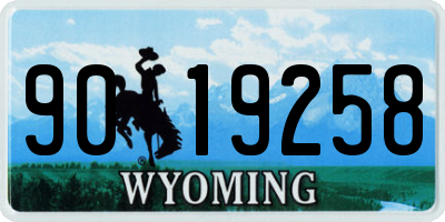 WY license plate 9019258
