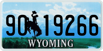 WY license plate 9019266