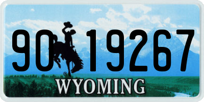 WY license plate 9019267