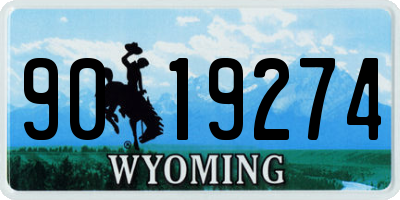 WY license plate 9019274