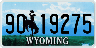 WY license plate 9019275