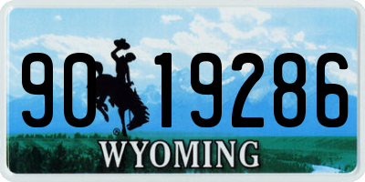 WY license plate 9019286