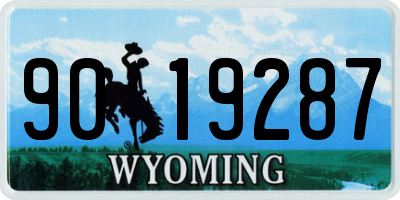 WY license plate 9019287