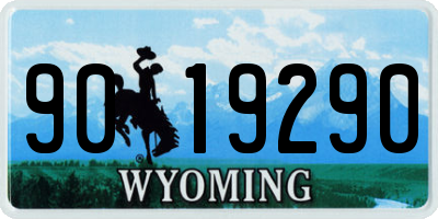 WY license plate 9019290