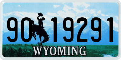 WY license plate 9019291