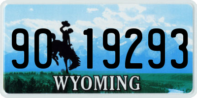 WY license plate 9019293
