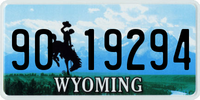 WY license plate 9019294