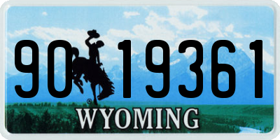 WY license plate 9019361