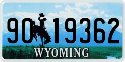 WY license plate 9019362