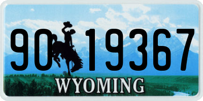 WY license plate 9019367