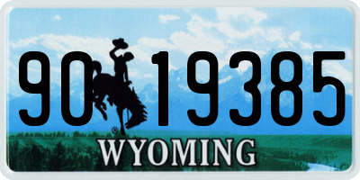 WY license plate 9019385