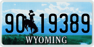 WY license plate 9019389