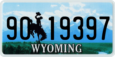 WY license plate 9019397