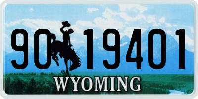 WY license plate 9019401