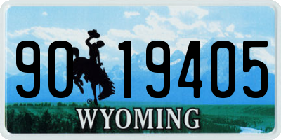 WY license plate 9019405