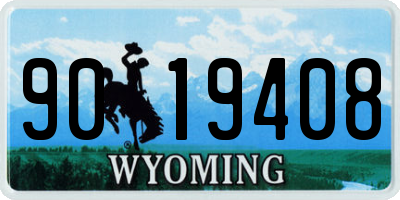 WY license plate 9019408