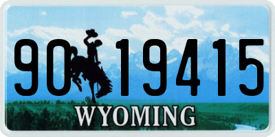 WY license plate 9019415