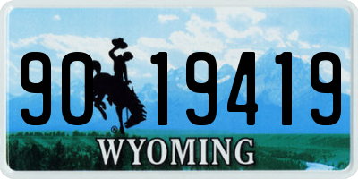 WY license plate 9019419