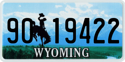 WY license plate 9019422