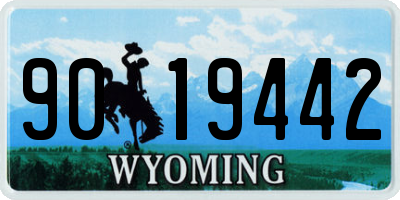 WY license plate 9019442