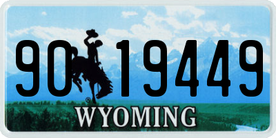 WY license plate 9019449