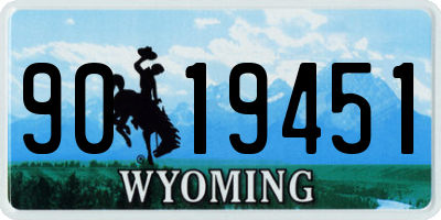 WY license plate 9019451