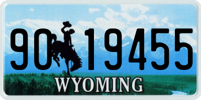 WY license plate 9019455