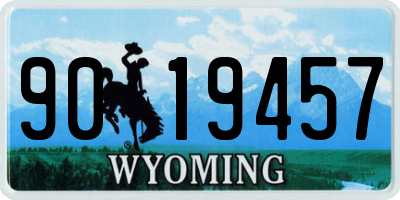 WY license plate 9019457