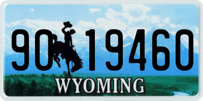 WY license plate 9019460