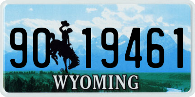 WY license plate 9019461