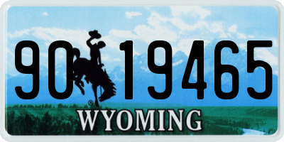 WY license plate 9019465