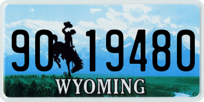 WY license plate 9019480