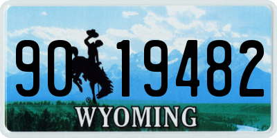 WY license plate 9019482