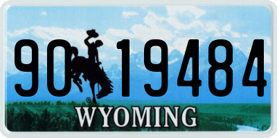 WY license plate 9019484