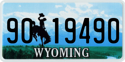 WY license plate 9019490