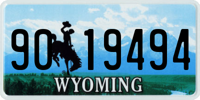 WY license plate 9019494