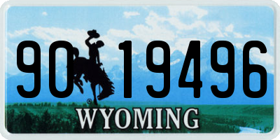 WY license plate 9019496